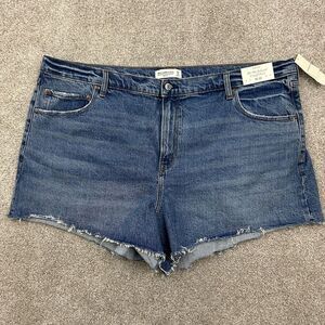 Abercrombie & Fitch High Rise 90s Relaxed Cutoff Short Women's Size 36x22 NEW‎